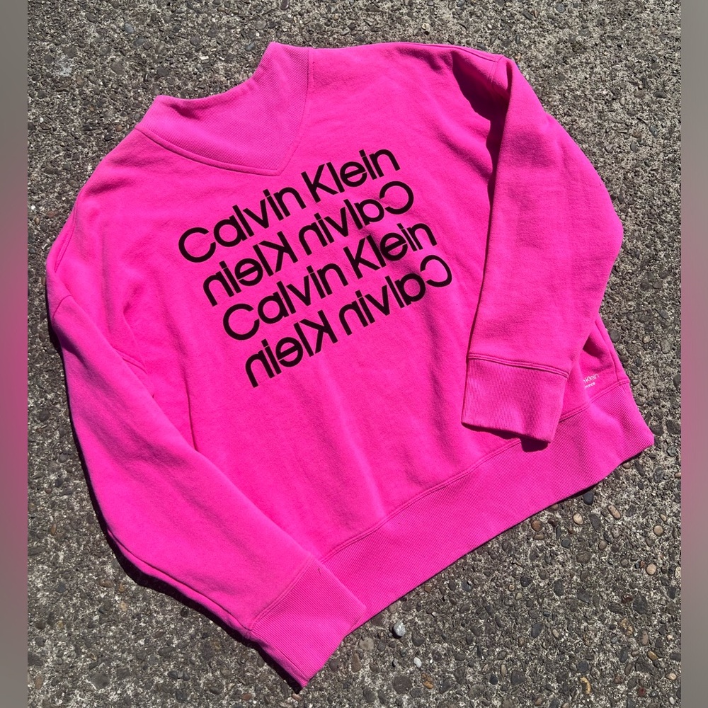 Pink Vintage Calvin Klein sweatshirt Womens XL